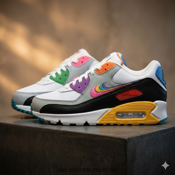 China Manufacturer Shoes - New Nike Air Max Rainbow Accent White Black Sneakers NEW